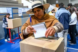 Cử tri Bolivia bỏ phiếu ở La Paz. (Ảnh: AFP)