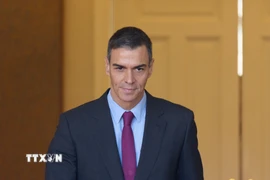 Thủ tướng Tây Ban Nha Pedro Sanchez tại thủ đô Madrid. (Ảnh: THX/TTXVN)