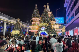 Trung tâm thương mại Harbour City được trang trí rực rỡ vào mỗi dịp lễ Giáng sinh. (Ảnh: Mạc Luyện/TTXVN)