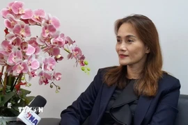 Bà Nguyễn Thị Thanh Vân, Phó Chủ tịch Hội Doanh nghiệp Việt Nam tại Malaysia Á trả lời phỏng vấn phóng viên TTXVN tại Malaysia. (Ảnh: Thành Trung/TTXVN)
