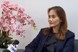 Bà Nguyễn Thị Thanh Vân, Phó Chủ tịch Hội Doanh nghiệp Việt Nam tại Malaysia Á trả lời phỏng vấn phóng viên TTXVN tại Malaysia. (Ảnh: Thành Trung/TTXVN)