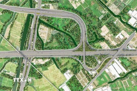 Phối cảnh nút giao cao tốc Thành phố Hồ Chí Minh-Mộc Bài và Vành đai 3 TP. Hồ Chí Minh. (Ảnh: TTXVN phát)