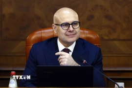 Thủ tướng Serbia Milos Vucevic tại lễ tuyên thệ nhậm chức ở Belgrade, Serbia, ngày 2/5/2024. (Ảnh: THX/TTXVN)