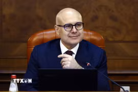 Thủ tướng Serbia Milos Vucevic tại lễ tuyên thệ nhậm chức ở Belgrade, Serbia, ngày 2/5/2024. (Ảnh: THX/TTXVN)