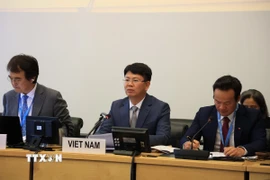 Thứ trưởng Bộ Tư pháp Nguyễn Thanh Tịnh phát biểu tại phiên đối thoại. (Ảnh: Anh Hiển/ TTXVN)