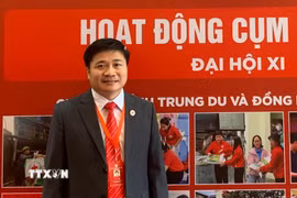 Ông Lý Văn Thành, Ủy viên Ban Chấp hành Trung ương Hội Chữ thập Đỏ Việt Nam, Chủ tịch Hội Chữ thập Đỏ tỉnh Quảng Ninh tại Đại hội đại biểu toàn quốc Hội Chữ thập Đỏ Việt Nam lần thứ XII. (Ảnh: Hạnh Quyên/TTXVN)