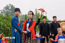 Tục lệ cưới lần hai là tục quan trọng mang bản sắc văn hóa của dân tộc Thái. (Ảnh: Khánh Hòa/TTXVN)