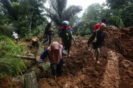 Một trận lở đất ở Indonesia. (Ảnh: AFP)