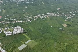 Cù lao Giêng (An Giang) nhìn từ trên cao. (Ảnh: Thanh Sang/TTXVN)