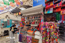 Các sản phẩm dệt may thủ công góp phần quảng bá văn hóa Mexico tới du khách quốc tế. (Ảnh: Phương Lan/TTXVN)