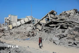 Quang cảnh tại thành phố Gaza ngày 19/10/2025. (Ảnh: THX/TTXVN)