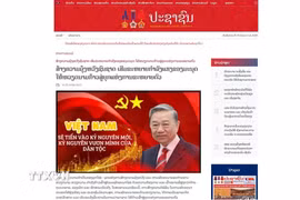 Bài viết đăng trên báo điện tử Pasaxon, cơ quan ngôn luận của Trung ương Đảng Nhân dân cách mạng Lào, số ra ngày 9/6. (Ảnh: TTXVN phát)