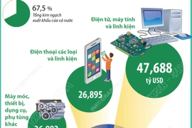 7 mặt hàng xuất khẩu trên 8 tỷ USD trong 6 tháng đầu năm