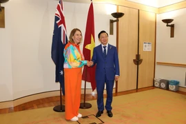 Phó Thủ tướng Trần Hồng Hà và Chủ tịch Thượng viện Australia Sue Lines. (Ảnh: Thanh Tú/TTXVN)