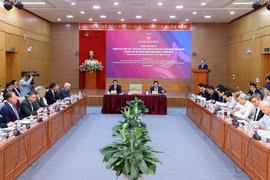 Đồng chí Nguyễn Thanh Nghị, Ủy viên Bộ Chính trị, Bí thư Trung ương Đảng, Trưởng Ban Chính sách và Chiến lược Trung ương phát biểu. (Ảnh: An Đăng/TTXVN)