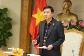 Phó Thủ tướng Trần Hồng Hà phát biểu chỉ đạo tại cuộc họp. (Ảnh: Diệp Trương/TTXVN)