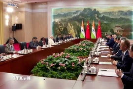 Thủ tướng Ấn Độ Narendra Modi và Chủ tịch Trung Quốc Tập Cận Bình tại cuộc họp song phương ở Thiên Tân, Trung Quốc ngày 31/8/2025. (Ảnh: ANI/TTXVN)