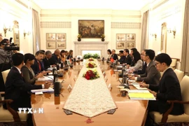 Quang cảnh Tham vấn chính trị lần thứ 13 và Đối thoại Chiến lược lần thứ 10 giữa Việt Nam và Ấn Độ. (Ảnh: Ngọc Thúy/TTXVN)