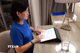 Chị Nguyễn Thanh Phương, Chủ tịch Mạng lưới người Việt ở Luxembourg. (Ảnh: TTXVN phát)