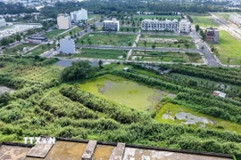 Dự án Khu đô thị mới STK An Bình của Công ty Cổ phần đầu tư STK tại phường An Bình, thành phố Cần Thơ, nhìn từ trên cao. (Ảnh: Thanh Liêm/TTXVN)