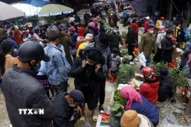 Một góc chợ phiên Bắc Hà. (Ảnh: Quốc Khánh/TTXVN)