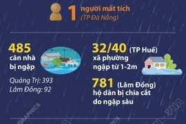 Thiệt hại do mưa lớn, ngập lụt tại các tỉnh tính đến sáng 28/10