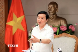 Phó Thủ tướng Trần Hồng Hà phát biểu chỉ đạo tại cuộc họp. (Ảnh: An Đăng/TTXVN)