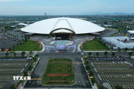 Trung tâm Triển lãm Việt Nam (Đông Anh, Hà Nội) sẽ được khánh thành vào dịp 19/8, phục vụ cho Triển lãm thành tựu đất nước nhân kỷ niệm 80 năm Quốc khánh, với chủ đề: "80 năm Hành trình Độc lập-Tự do-Hạnh phúc". (Ảnh: Quốc Khánh/TTXVN)