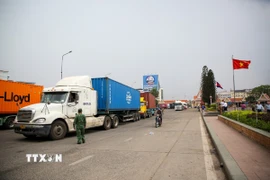Hoạt động giao thương nhộn nhịp trên tuyến biên giới Việt Nam-Campuchia, góp phần hướng tới mục tiêu kim ngạch 20 tỷ USD. (Ảnh: Giang Phương/TTXVN)