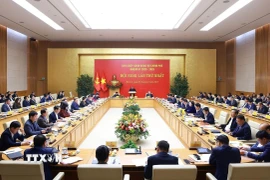 Hội nghị lần thứ nhất Ban Chấp hành Đảng bộ Chính phủ nhiệm kỳ 2020-2025. (Ảnh: Dương Giang/TTXVN)