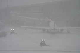 Tuyết rơi dày tại New York, Mỹ. (Ảnh: THX/TTXVN)