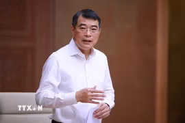 Thủ tướng Lê Minh Hưng chủ trì làm việc với lãnh đạo Bộ ngoại giao. (Ảnh: Dương Giang/TTXVN)