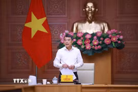Thủ tướng Lê Minh Hưng chủ trì làm việc với lãnh đạo Bộ ngoại giao. (Ảnh: Dương Giang/TTXVN)