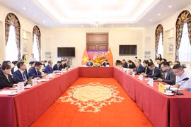 Quang cảnh Chương trình Hợp tác và Trao đổi Công nghiệp xanh Việt Nam-Trung Quốc tổ chức tại Bắc Kinh. (Ảnh: Công Tuyên/TTXVN)