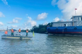 Kêu gọi tàu thuyền vào bờ tránh trú bão số 12. (Ảnh: Mai Trang/TTXVN)