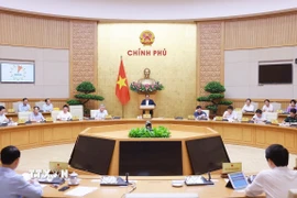 Thủ tướng Phạm Minh Chính chủ trì Phiên họp Chính phủ chuyên đề về xây dựng pháp luật tháng 5 năm 2025. (Ảnh: Dương Giang/TTXVN)