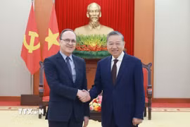 Tổng Bí thư Tô Lâm tiếp Đại sứ Liên bang Nga tại Việt Nam Gennady Bezdetko. (Ảnh: Thống Nhất/TTXVN)
