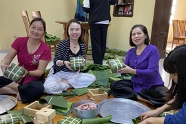 Niềm vui trong những ngày giáp Tết cổ truyền. (Ảnh: Ngọc Duy/TTXVN)