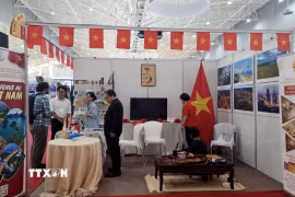Gian hàng của Việt Nam tại Hội chợ Quốc tế Algiers 2026. (Ảnh: Mạnh Hùng/TTXVN)