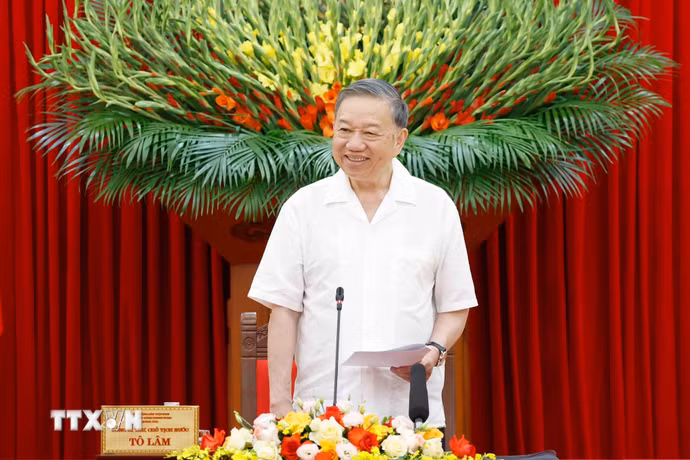Tổng Bí thư, Chủ tịch nước Tô Lâm phát biểu chỉ đạo. (Ảnh: Thống Nhất/TTXVN)