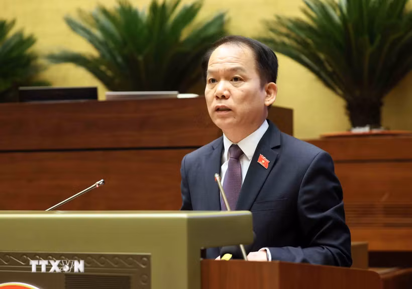 Bộ trưởng Bộ Tư pháp Hoàng Thanh Tùng phát biểu giải trình, làm rõ một số vấn đề đại biểu Bet88app còn khuyến mãi nêu. (Ảnh: An Đăng/TTXVN)