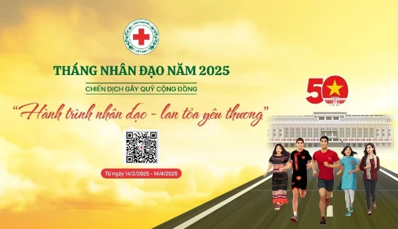 Chiến dịch gây quỹ “Hành trình nhân đạo - Lan tỏa yêu thương” từ nay đến ngày 14/4/2025 trên ứng dụng Thiện nguyện. (Ảnh: Hội Chữ thập đỏ Việt Nam)