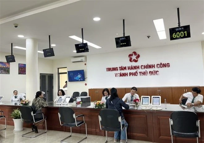 Khu vực giải quyết thủ tục hành chính Trung tâm Hành chính Công thành phố Thủ Đức. (Ảnh minh họa: Hoàng Tuyết/TTXVN)