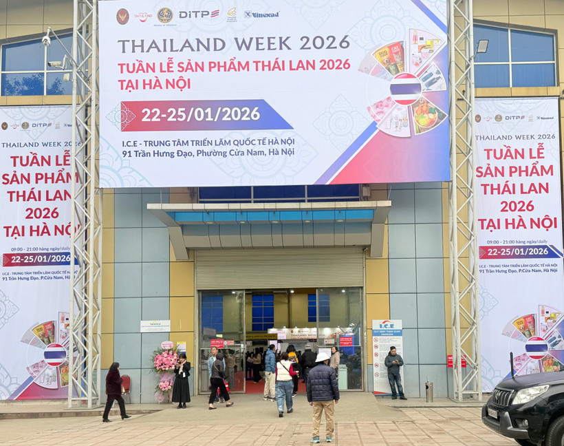 Tuần lễ sản phẩm Thái Lan 2026 diễn ra từ ngày 22/1-25/1 tại Trung tâm Hội nghị và Triển lãm Quốc tế (I.C.E. Hà Nội). (Ảnh: Minh Vũ/Vietnam+)
