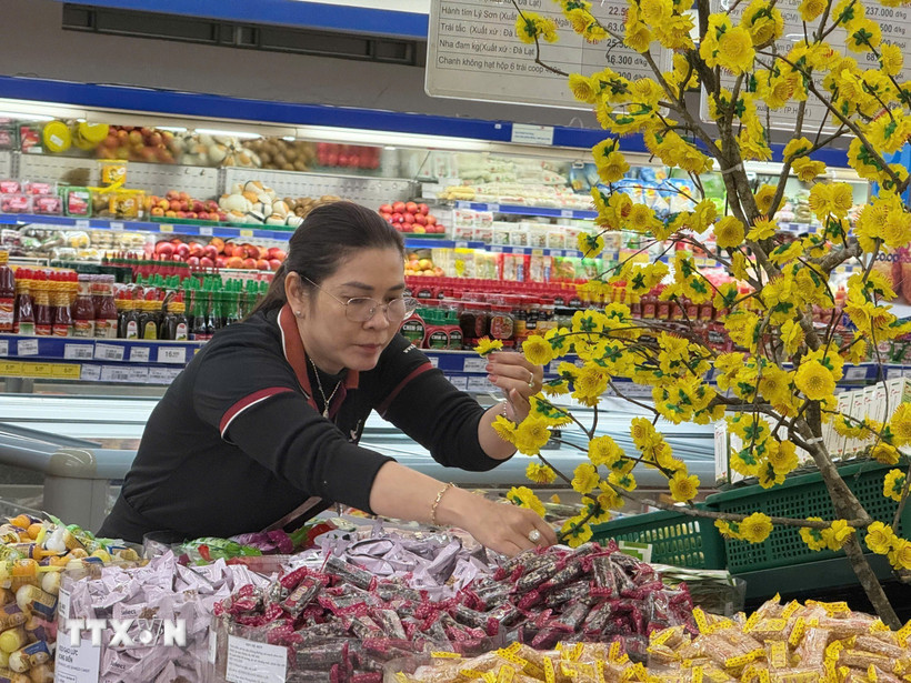 Người dân lựa chọn hàng hóa tại các siêu thị. (Ảnh: Đinh Hương/TTXVN)