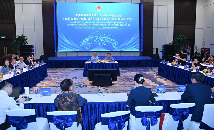 Hội nghị Xúc tiến thương mại với Hệ thống Thương vụ Việt Nam ở nước ngoài tháng 10/2025 (Ảnh: PV/Vietnam+)