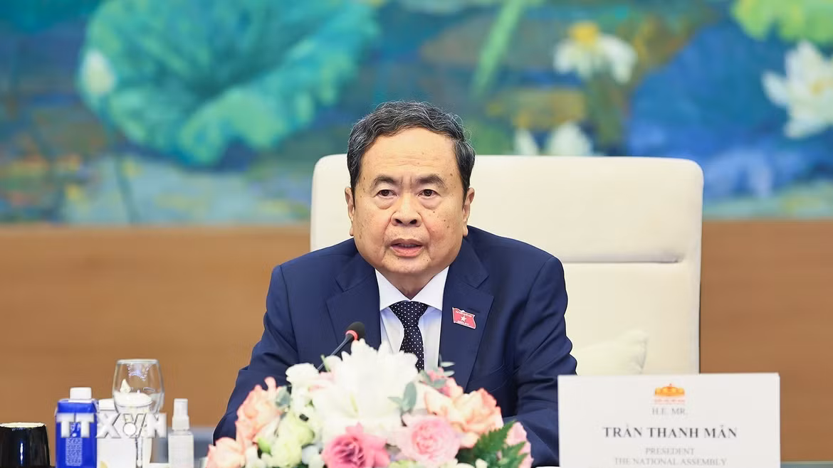 Chủ tịch Quốc hội Trần Thanh Mẫn phát biểu. (Ảnh: Doãn Tấn/TTXVN)
