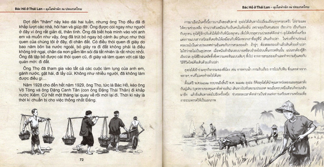 Sách "Bác Hồ ở Thái Lan" bản song ngữ Việt-Thái. (Ảnh: PV/Vietnam+) sach-2.jpg