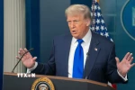 Tổng thống Mỹ Donald Trump phát biểu tại một cuộc họp báo ở Nhà Trắng. (Ảnh: THX/TTXVN)