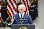 Tổng thống Mỹ Joe Biden phát biểu tại Nhà Trắng. (Ảnh: THX/TTXVN)